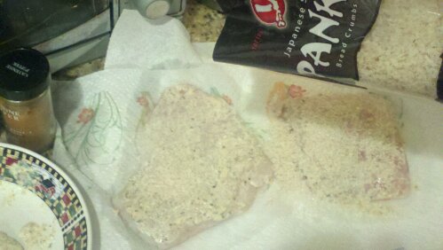 Coat Cod with Panko bread crumbs