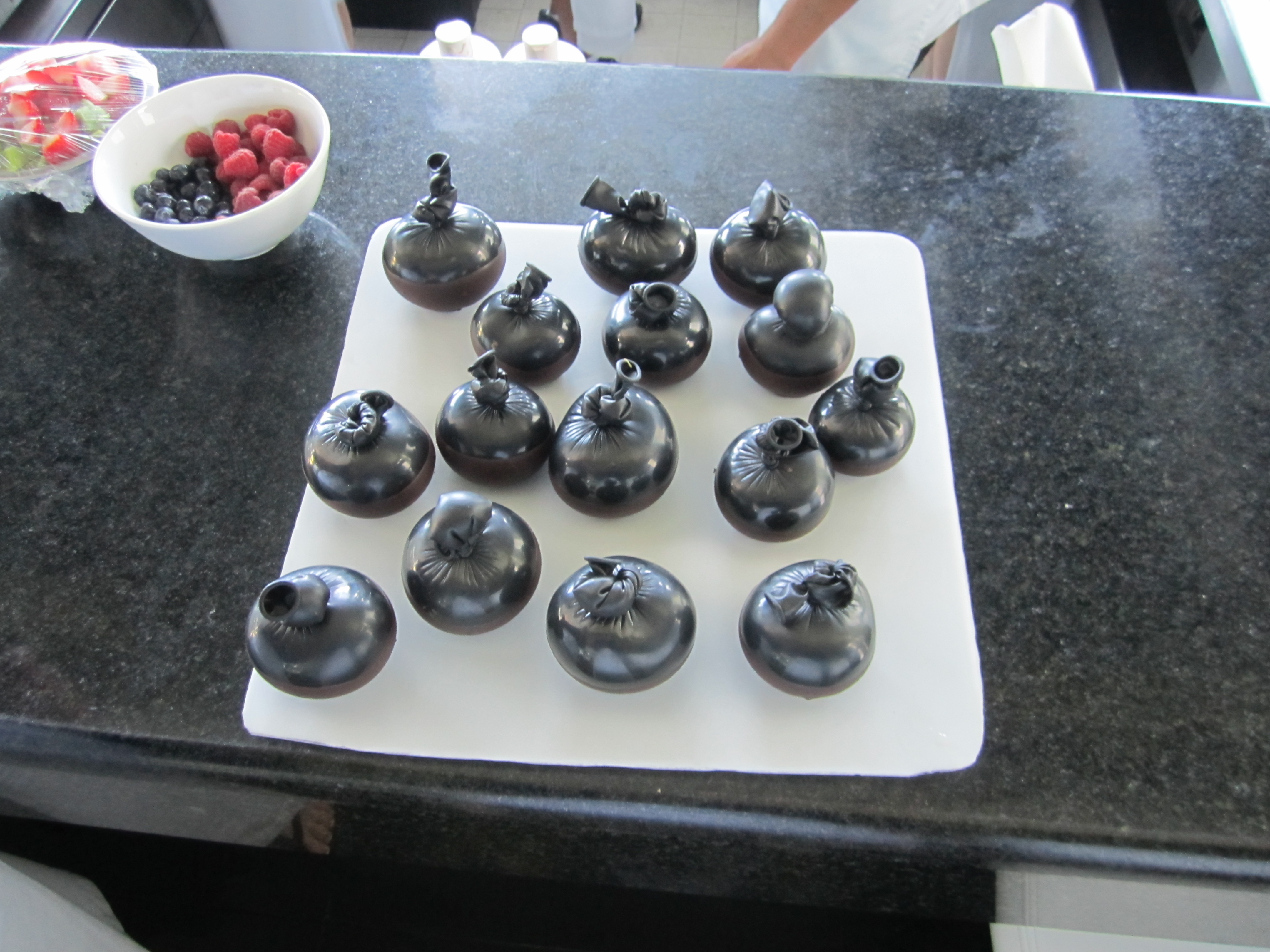 Chocolate cups from ballons