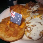Australian Battered Potatoes with cheese and ranch!!!! A favorite at the Orange County Fair