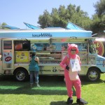 In front of the Bacon Mania Truck