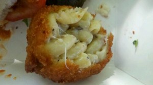 home skillet truffled mac and cheese ball opened