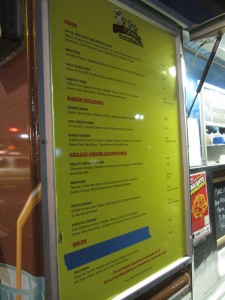 Spudrunners Food Truck menu