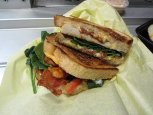 Spudrunners Food Truck Chipotle Grilled Cheese sandwich Stacked