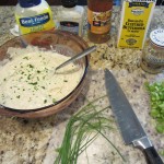 Fourth of July Potato Salad Recipe - Mix Wet Ingredients and Herbs