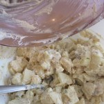 Fourth of July Potato Salad Recipe - mix sauce into potatoes