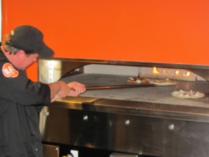 Blaze Pizza Cooking in pizza oven