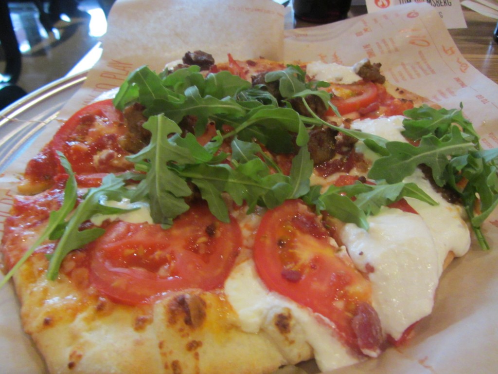 Finished made to order Blaze Pizza