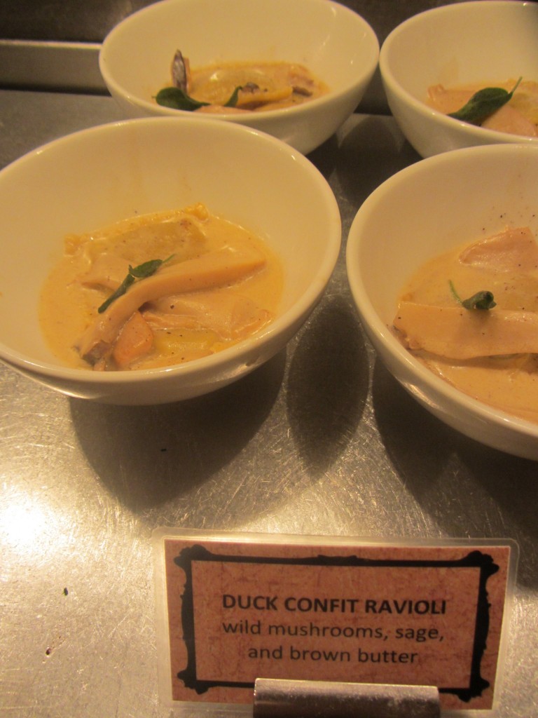 Wicket Spoon Buffet Duck Confit Ravioli with Brown Butter Sage