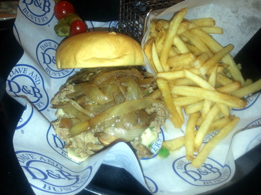 The South Philly Burger - Burger with Philly Cheese Steak Meat and Cheese.