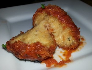 The Shore Mac and Cheese balls open