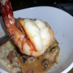 The jumbo shrimp in the Shrimp and Grits Dish