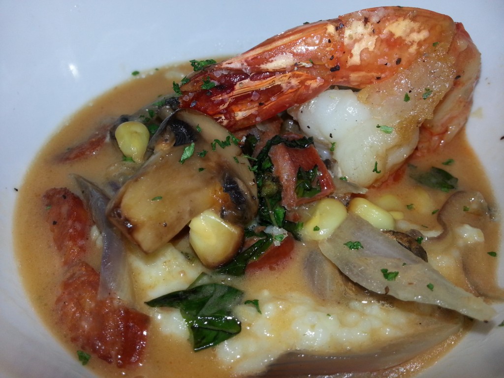 The Shore Shrimp and Grits half portion