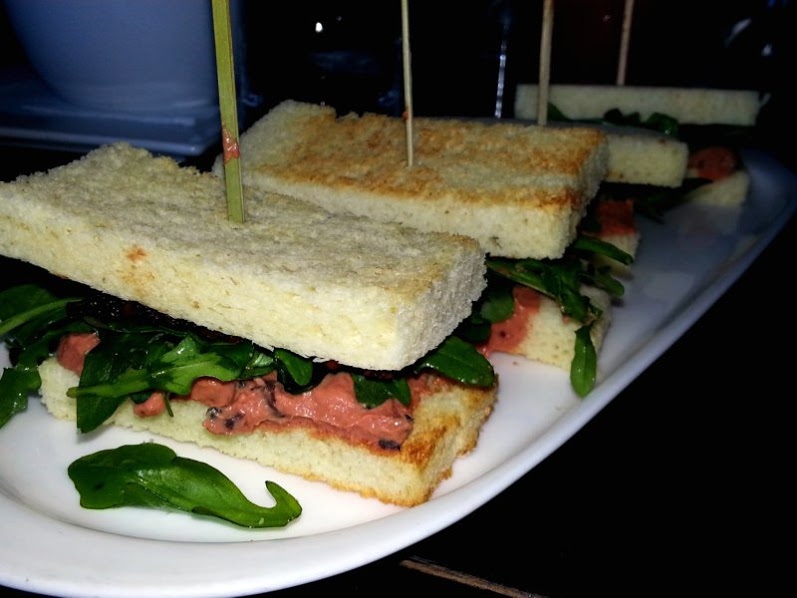 Charlie Palmer's chicken liver pate tea sandwich