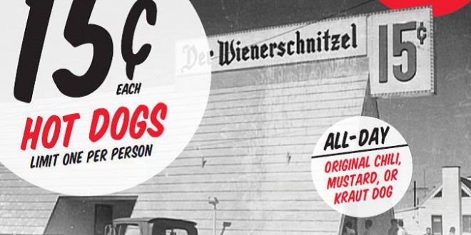 Wienerschnitzel 15 cent hot dog day this Sunday – July 21, 2013