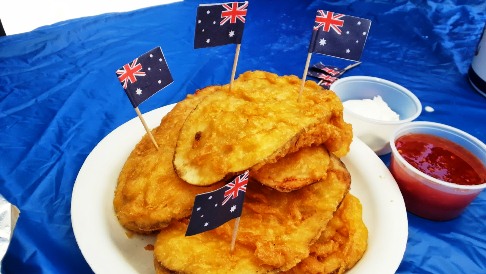 OC Fair Australian Battered Potatoes with Sweet Chili and Sour Cream