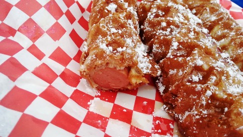 OC Fair Chicken Charlie Waffle Dog