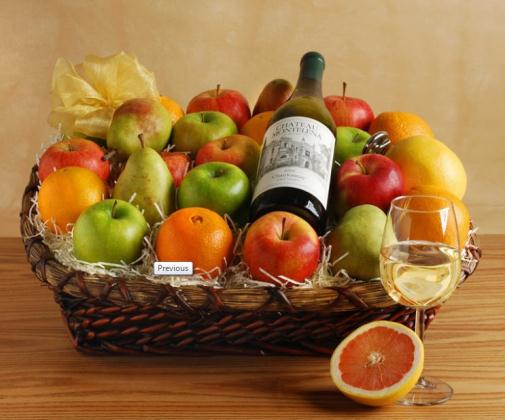 Melissas Vege Gift Basket 100 up harvest wine basket