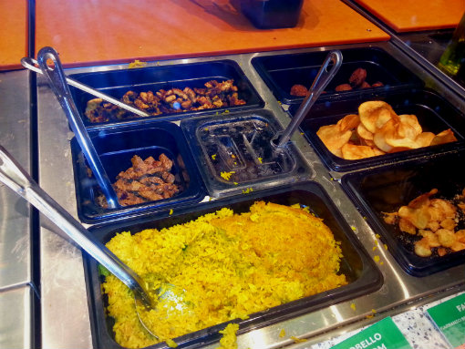 Next, Choose your main ingredient. Garbanzo Mediterranean Grill has meat and vegetarian options