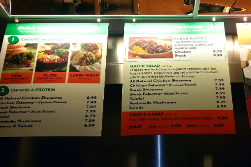 Garbonzo Mediterannian Grill Menu