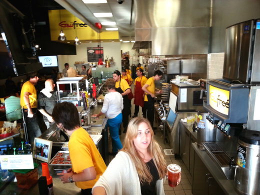 Gaufree has an open kitchen so you can watch your Waffle Sandwich being made.