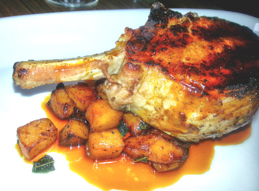 Lark Creek Cider Brined Pork Chop Close Up