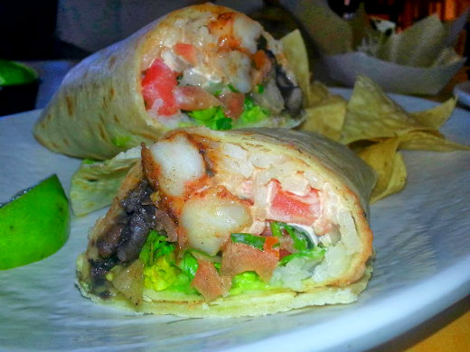 Rubio's Ancho Shrimp Burrito Close Up