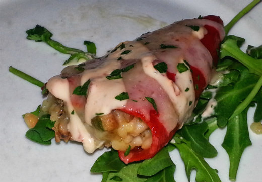 Shades Restaurant Stuffed Paquillo Pepper Cross-Section