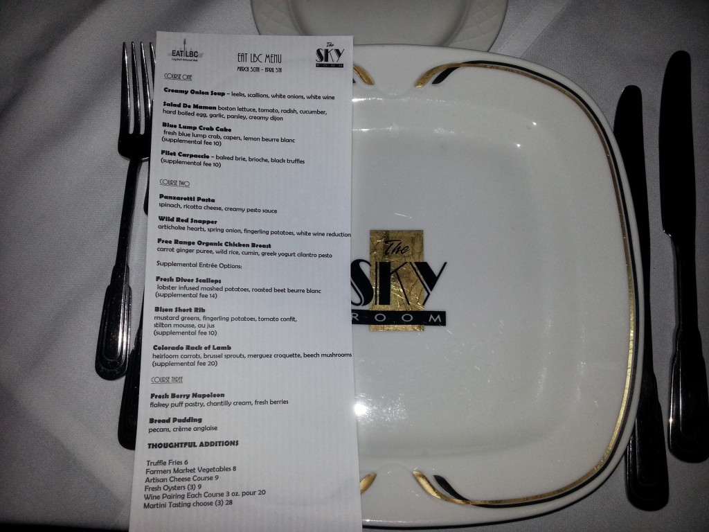 The Sky Room in Long Beach - EAT LBC Menu