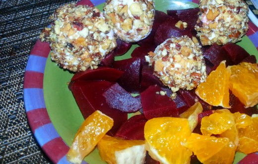Quick & Easy Recipe: Crusted Goat Cheese with Beets and Tangerines