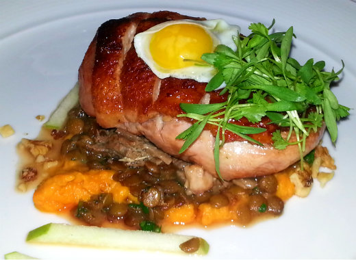 Ways and Means -  Roasted Duck Breast with Quail Egg
