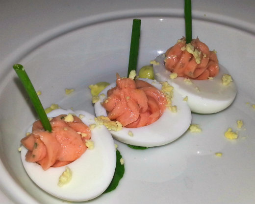 Ways and Means Oyster House -  Smoked Salmon Deviled Eggs
