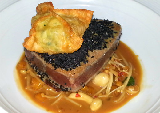 Ways and Means -  Seared Tuna with a wasabi black sesame crust