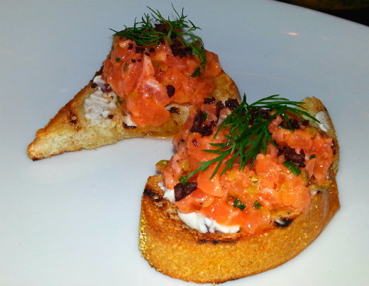 Comme Ca Las Vegas  Social Hour Menu - Salmon Tartare Toast