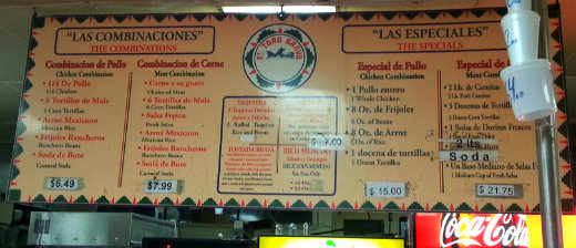 El Toro Bravo - Menu