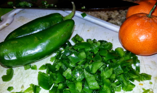 Making and Canning Tangerine Jam - Prep the Jalapenos and habaneros Remove the seeds and membrane form the peppers before chopping. Wear gloves or you will not proceed to the next step of canning