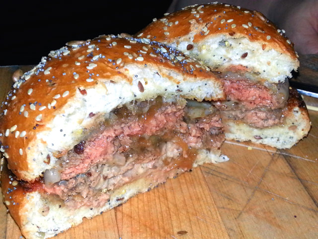 James Republic Grass Fed Hamburger Cut Open