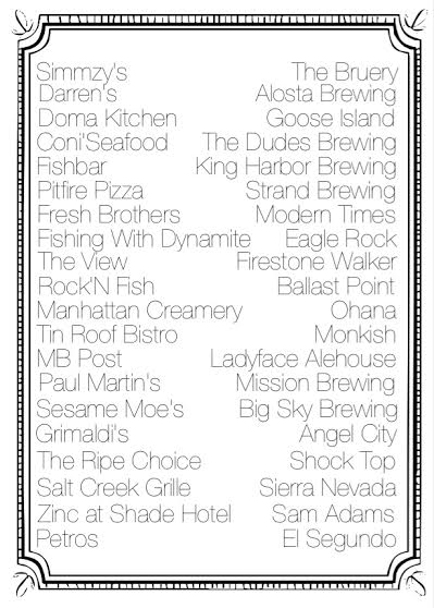 Restaurants and Breweries participating Bite at the Beach
