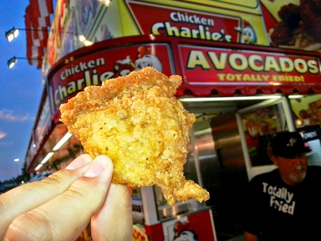 OC Fair 2014 Chicken Charlies Totally Fried Chicken Skins are battered and then fried crispy! OC Fair 2014 Chicken Charlies Totally Fried Chicken Skins are battered and then fried crispy!