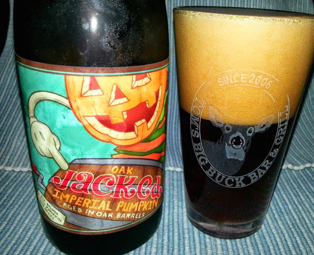 Oak Jacked Imperial Pumpkin Ale freshly poured