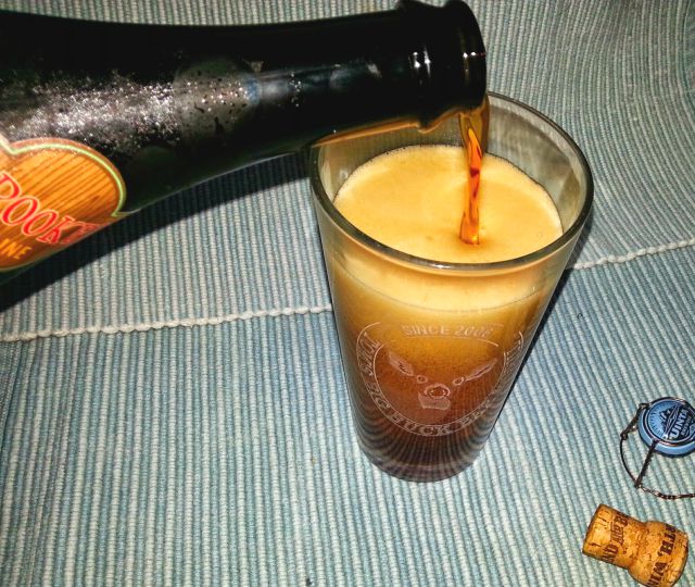 Pouring the Oak Jacked Imperial Pumpkin Ale