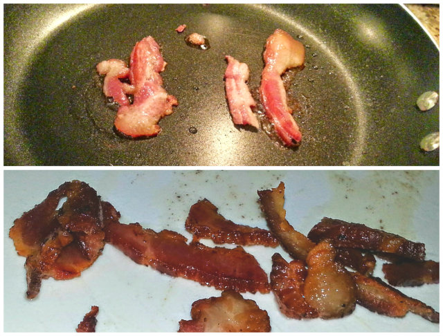 Render the bacon to crisp
