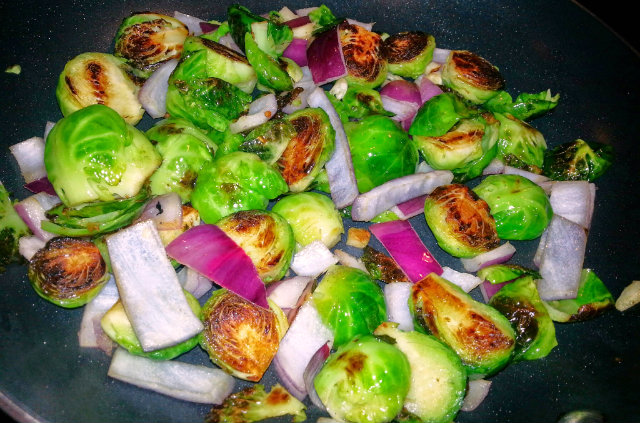 pizza sprouts recipe add onion