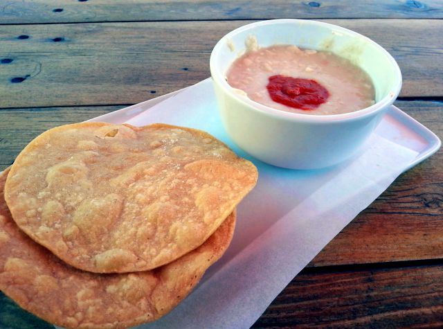 Free Tortilla Crisp and Bean Puree