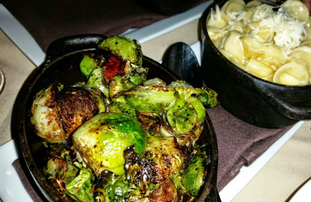 Brussels sprouts and Mac N Cheese