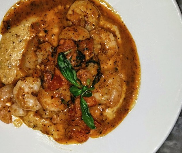 Searsucker Shrimp and Grits (above)