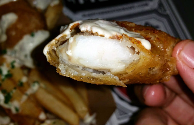 Slapfish Fish and Chips Cut open