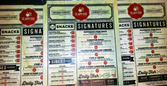 Slapfish Newport Beach Menu