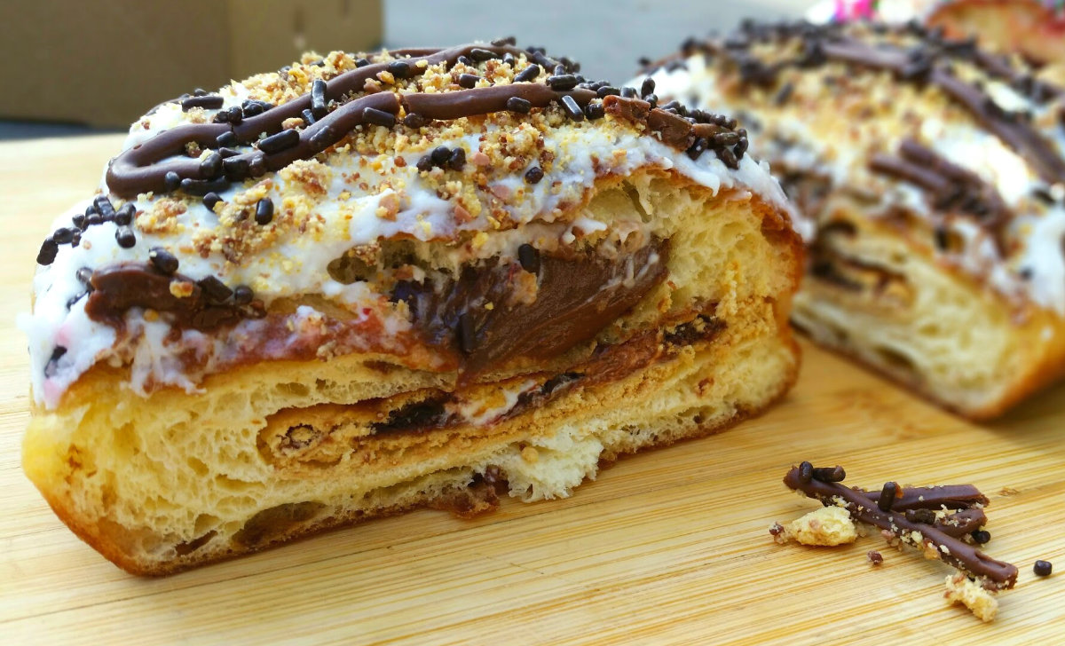 OC Donut Bar - Big Poppa with chocolate Pop Tart Cut open