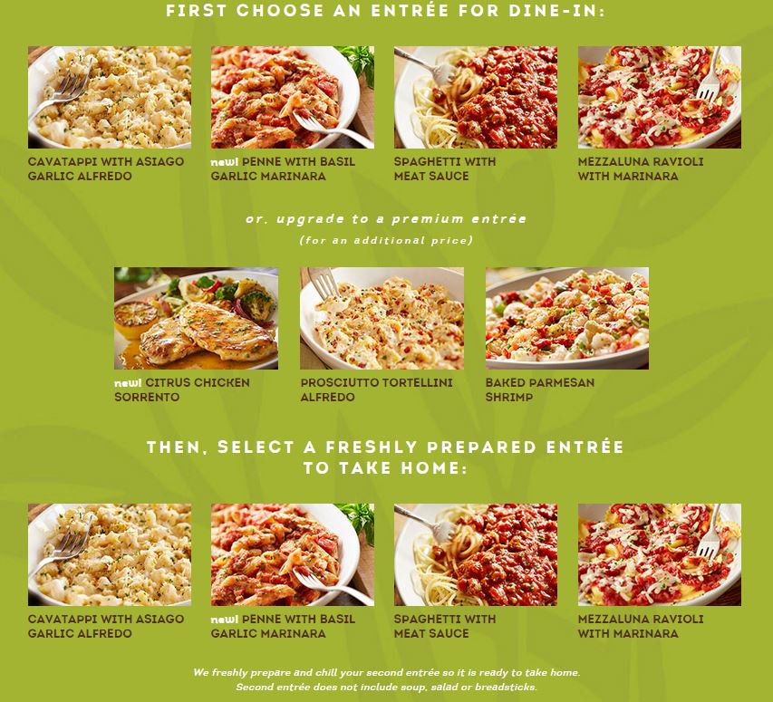 Olive Garden Buy One Take One Options