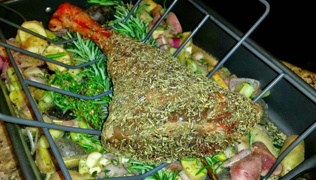 Spring Leg of Lamb Recipe - Place Lamb on Roasting Rack